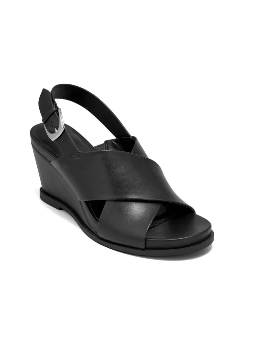 Aerosoles Women's Shoes Dayonara Open Toe Wedge Sandals Black 8.5M